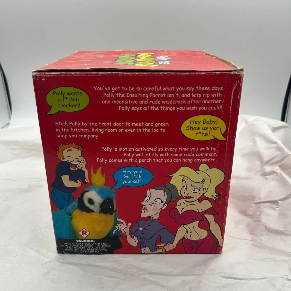 Polly the Insulting Parrot Adult Gag Gift Rude Obnoxious - Open box like new